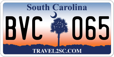SC license plate BVC065