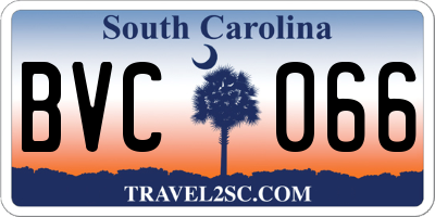 SC license plate BVC066