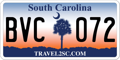 SC license plate BVC072
