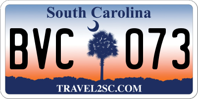 SC license plate BVC073