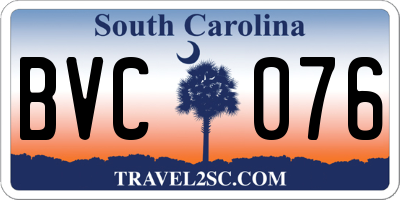 SC license plate BVC076