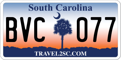 SC license plate BVC077