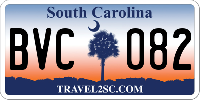 SC license plate BVC082