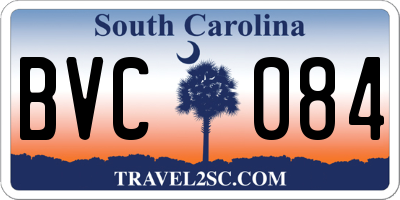 SC license plate BVC084