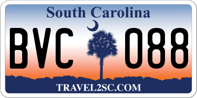 SC license plate BVC088