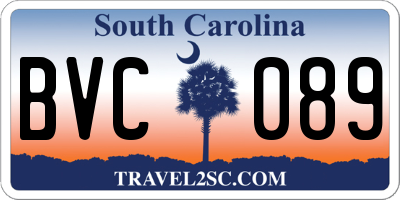 SC license plate BVC089