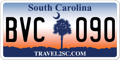 SC license plate BVC090