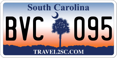 SC license plate BVC095
