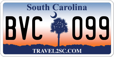 SC license plate BVC099