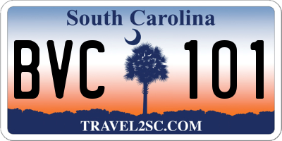 SC license plate BVC101