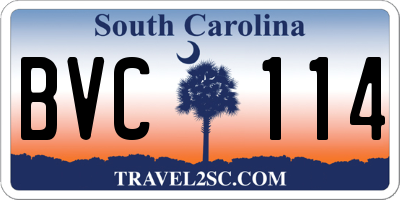 SC license plate BVC114
