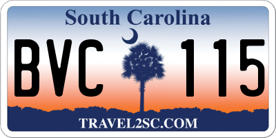 SC license plate BVC115