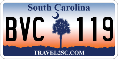 SC license plate BVC119