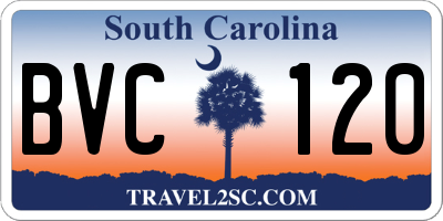 SC license plate BVC120