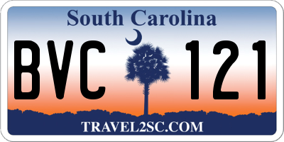 SC license plate BVC121