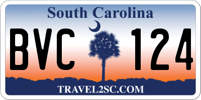 SC license plate BVC124