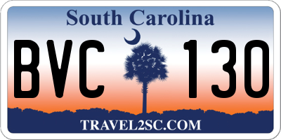 SC license plate BVC130