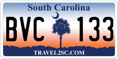 SC license plate BVC133