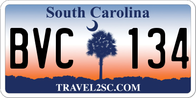 SC license plate BVC134