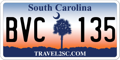 SC license plate BVC135