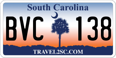 SC license plate BVC138