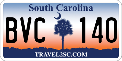 SC license plate BVC140