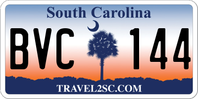 SC license plate BVC144