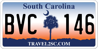 SC license plate BVC146