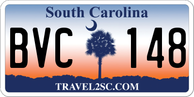 SC license plate BVC148