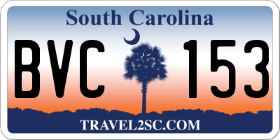 SC license plate BVC153
