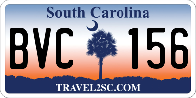 SC license plate BVC156