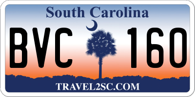 SC license plate BVC160