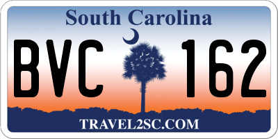 SC license plate BVC162