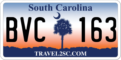 SC license plate BVC163
