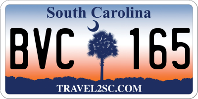 SC license plate BVC165