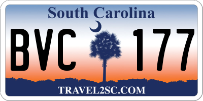 SC license plate BVC177