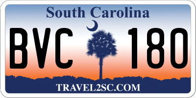 SC license plate BVC180