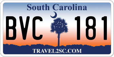 SC license plate BVC181