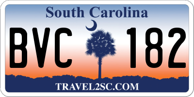 SC license plate BVC182