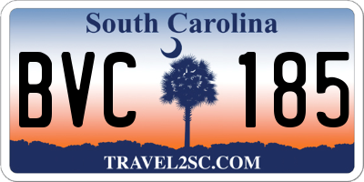 SC license plate BVC185