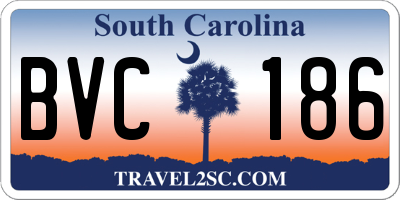 SC license plate BVC186