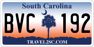 SC license plate BVC192
