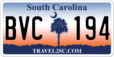 SC license plate BVC194