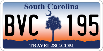 SC license plate BVC195
