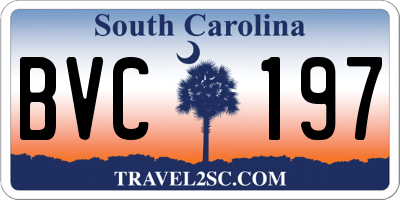 SC license plate BVC197