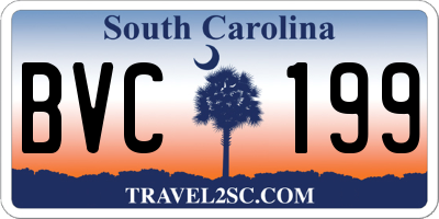 SC license plate BVC199
