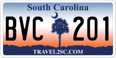 SC license plate BVC201