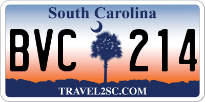 SC license plate BVC214