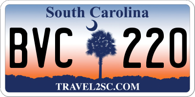 SC license plate BVC220