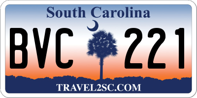 SC license plate BVC221